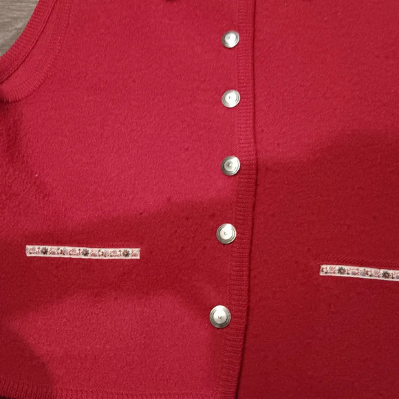 Vintage Woolrich Boiled Wool Cardigan Sweater Vest Jacket Womens L - Picture 3 of 6